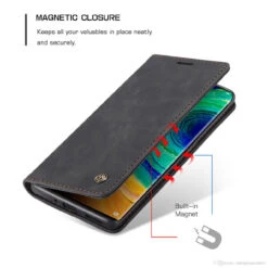 Black CaseMe Premium PU Leather Wallet Case For Huawei P30 Pro -Cheap NewCase Store CaseMe Huawei Mate 30 Pro 013 Wallet Case Black 1 2 26526.1603294699
