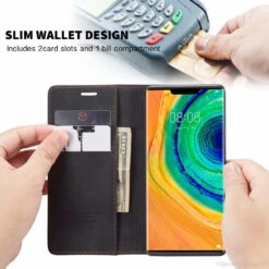 Black CaseMe Premium PU Leather Wallet Case For Huawei P30 Pro -Cheap NewCase Store CaseMe Huawei Mate 30 Pro 013 Wallet Case Black 2 93968.1603294693
