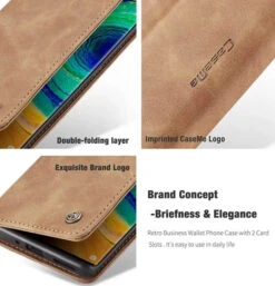 Brown CaseMe Premium PU Leather Wallet Case For Huawei Mate 30 Pro -Cheap NewCase Store CaseMe Huawei Mate 30 Pro 013 Wallet Case Brown 4 76703.1603177908