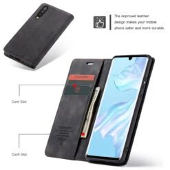 Black Huawei P30 CaseMe Slim Magnetic Wallet Case Cover -Cheap NewCase Store CaseMe Huawei P30 Wallet 013 Case Black 3 34198.1603206955