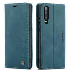 Blue CaseMe Slim Magnetic Wallet Case Cover For Huawei P30