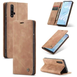 Brown CaseMe Slim Magnetic Wallet Case Cover For Huawei Nova 5T -Cheap NewCase Store CaseMe Huawei P30 Wallet 013 Case Brown 03763.1603300943