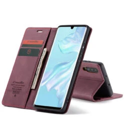 Red Wine Genuine CaseMe Compact Flip Wallet Case For Huawei P30 -Cheap NewCase Store CaseMe Huawei P30 Wallet 013 Case Red 9 78351.1603293687