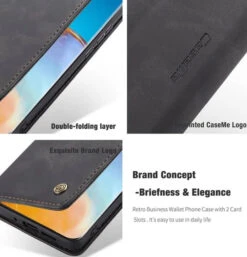 Black Huawei P40 CaseMe Premium PU Leather Wallet Case -Cheap NewCase Store CaseMe Huawei P40 013 Case Black 4 81625.1603171643