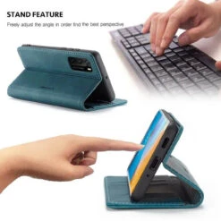 Blue Huawei P40 Premium CaseMe Thin Magnetic Wallet Case -Cheap NewCase Store CaseMe Huawei P40 013 Case Blue 3 61372.1603172657