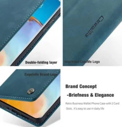Blue Huawei P40 Premium CaseMe Thin Magnetic Wallet Case -Cheap NewCase Store CaseMe Huawei P40 013 Case Blue 4 96316.1603172694