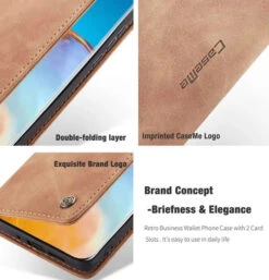Brown Huawei P40 Genuine CaseMe Compact Flip Wallet Case -Cheap NewCase Store CaseMe Huawei P40 013 Case Brown 4 14788.1603172107