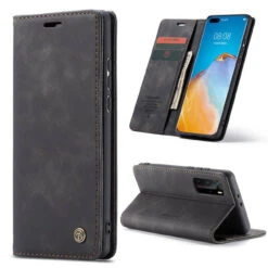 Black Huawei P40 Pro Genuine CaseMe Compact Flip Wallet Case