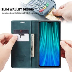 Blue CaseMe Magnetic Compact Flip Wallet Case For Oppo A9 2020
