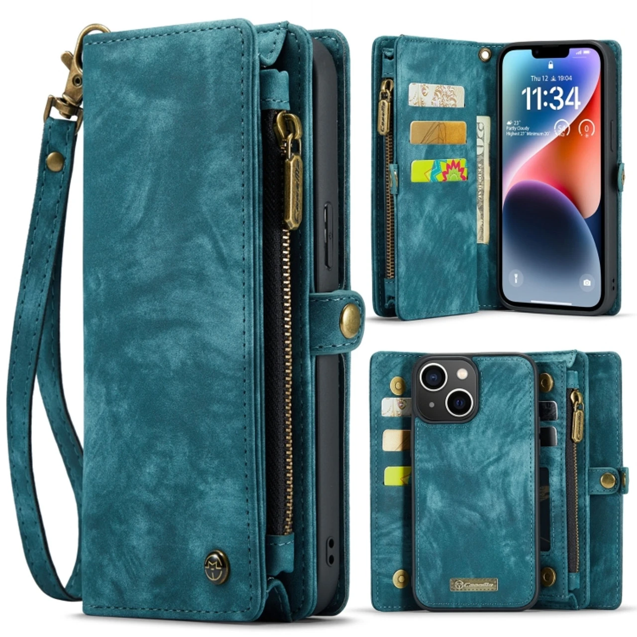 Blue CaseMe 11 Card Slot Wallet Magnetic Case For IPhone 15 1 Blue CaseMe 11 Card Slot Wallet Magnetic Case For IPhone 15