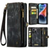 Black CaseMe 11 Card Slot Wallet Magnetic Case For IPhone 15