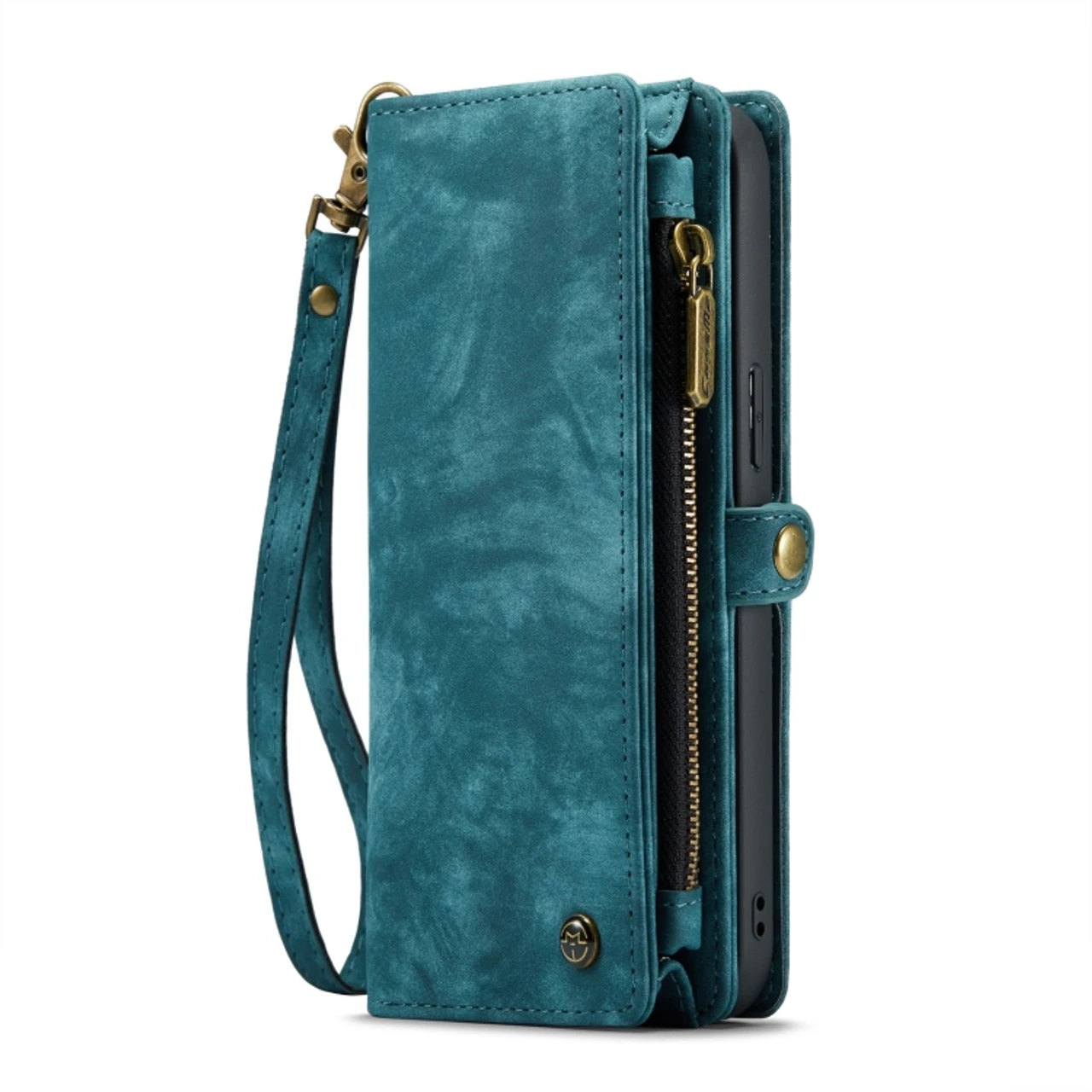 Blue 2 In 1 Retro Zipper Wallet Magnetic Case For IPhone 15 Pro Max 2 Blue 2 In 1 Retro Zipper Wallet Magnetic Case For IPhone 15 Pro Max - Image 2