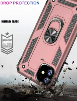 Rose Gold Heavy Duty 360 Rotating Metal Ring Stand Case For IPhone 12 Mini -Cheap NewCase Store GGGG 57380.1604844596