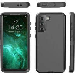 Black Galaxy S21+ Plus Heavy Duty Belt-Clip Holster Shock Proof Case -Cheap NewCase Store Galaxy s21 plus rugged holster case black 2 05512.1649130591