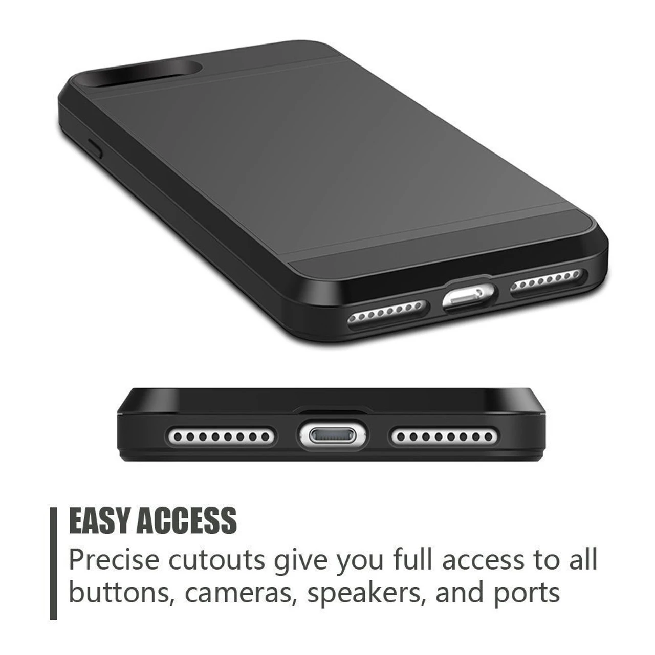 Black Apple IPhone 7 / 8 Slide Armor Shockproof Case Cover 4 Black Apple IPhone 7 / 8 Slide Armor Shockproof Case Cover - Image 4