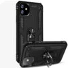 Black IPhone 12 Mini Rugged Armour 360 Rotating Metal Ring Case