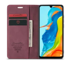 Red Wine Huawei P30 Lite Genuine CaseMe Compact Flip Wallet Case -Cheap NewCase Store caseme 013 huawei p30 lite case red 2 46031.1603297395