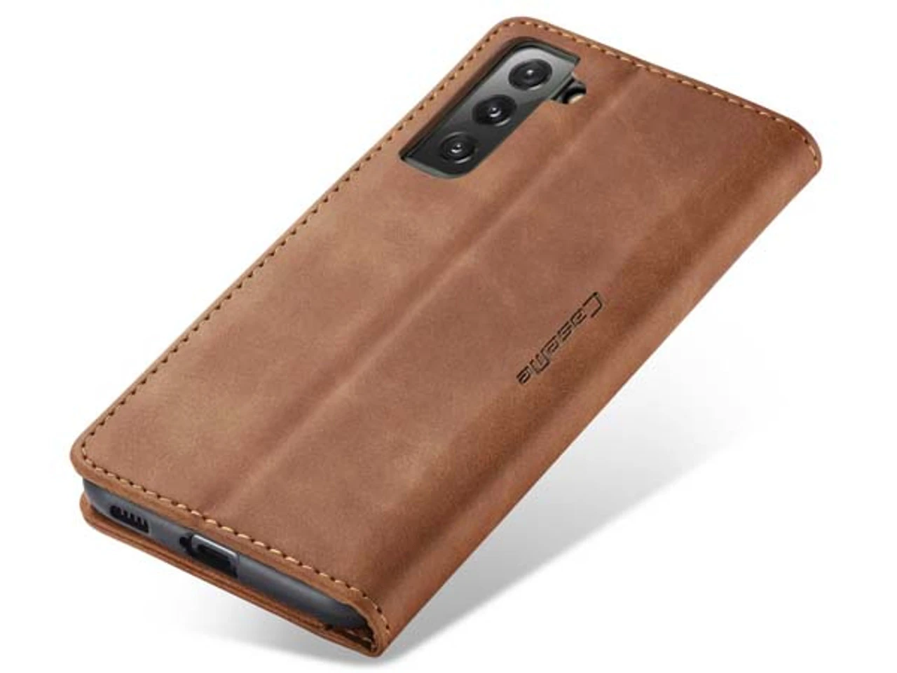 CaseMe Samsung Galaxy S21 + Plus Classic Folio PU Leather Case - Brown 4 CaseMe Samsung Galaxy S21 + Plus Classic Folio PU Leather Case - Brown - Image 4