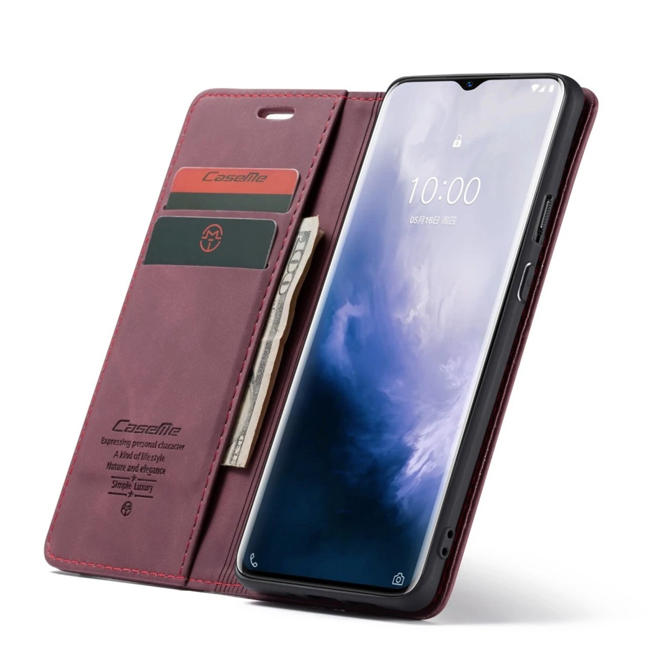 Red Wine Oppo R17 Pro CaseMe Compact Flip Magnetic Wallet Case 1 Red Wine Oppo R17 Pro CaseMe Compact Flip Magnetic Wallet Case