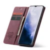 Red Wine Oppo Reno Z CaseMe Compact Flip Magnetic Wallet Case