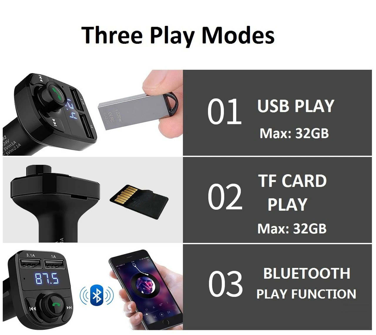 FM Transmitter Aux Modulator Wireless Bluetooth Handsfree Car Kit 5 FM Transmitter Aux Modulator Wireless Bluetooth Handsfree Car Kit - Image 5