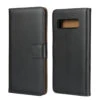 Black Genuine Leather Business Wallet Case For Galaxy S10 5G
