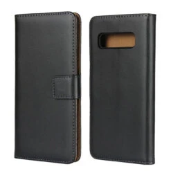 Black Genuine Leather Business Wallet Case For Galaxy S10 5G