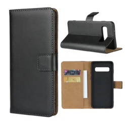 Black Genuine Leather Business Wallet Case For Galaxy S10 5G -Cheap NewCase Store galaxy 10 genuine leather wallet black 6 83548.1637712534