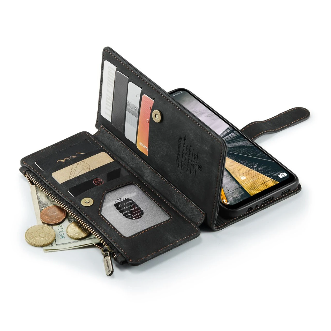 Black Galaxy A04s Multi-Functional Wallet Detachable Magnetic Case 7 Black Galaxy A04s Multi-Functional Wallet Detachable Magnetic Case - Image 7