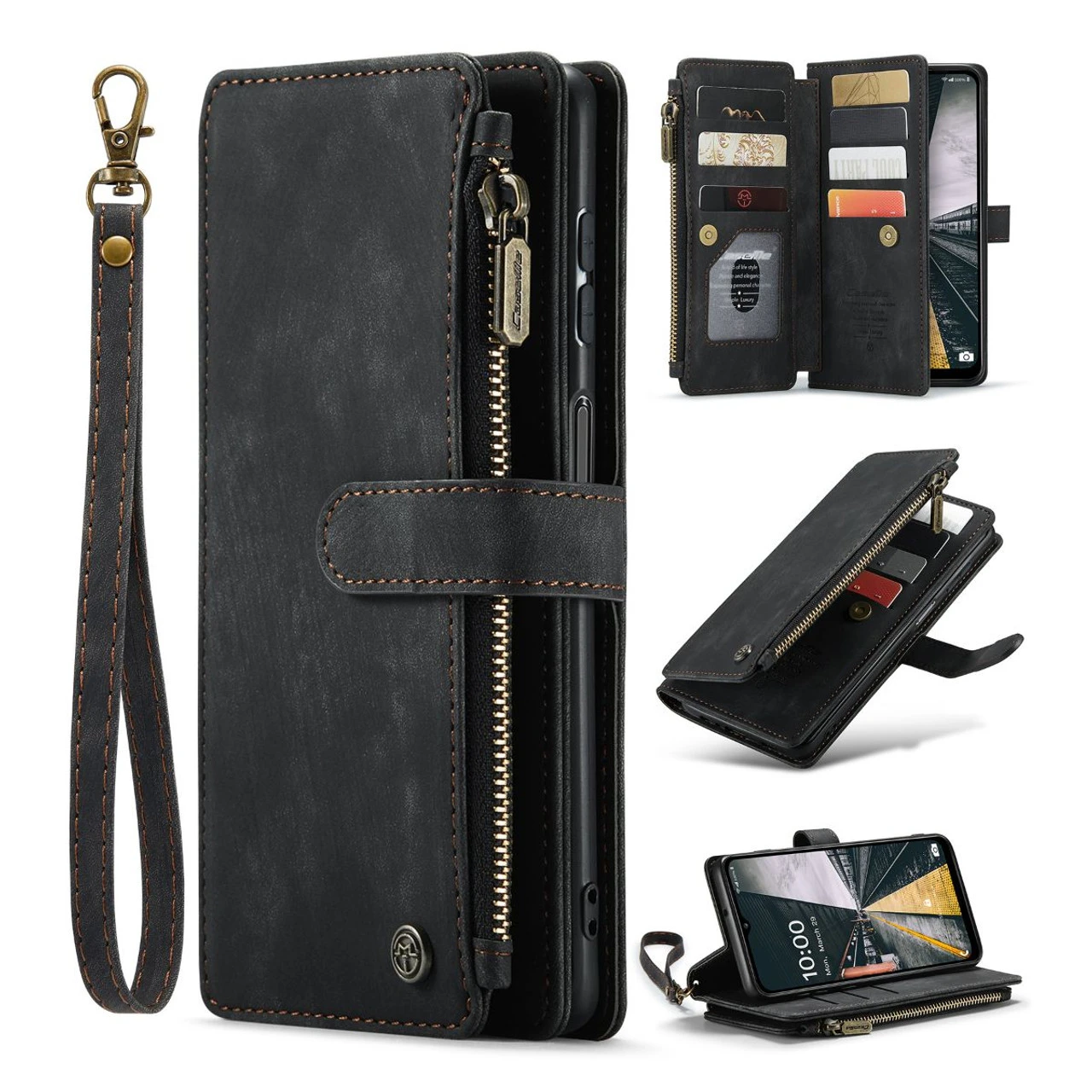 Black Galaxy A04s Multi-Functional Wallet Detachable Magnetic Case 8 Black Galaxy A04s Multi-Functional Wallet Detachable Magnetic Case - Image 8