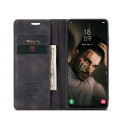 Black Galaxy A04s CaseMe Slim 2 Card Slot Classy Wallet Case