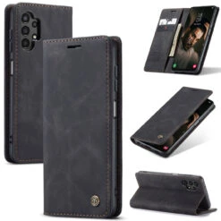Black Galaxy A04s CaseMe Slim 2 Card Slot Classy Wallet Case -Cheap NewCase Store galaxy a04s caseme slim wallet black 4 04868.1687256217