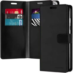 Black Genuine Mercury Mansoor Diary Wallet Case For Galaxy A04s
