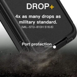 Black Military Full Body Shock Proof Defender Case For Galaxy A04s -Cheap NewCase Store galaxy a04s military grade defender holster case black 3 06149.1684989049