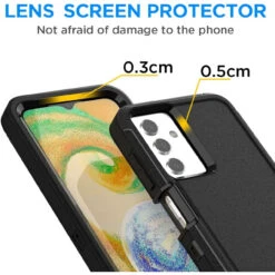 Black Military Full Body Shock Proof Defender Case For Galaxy A04s -Cheap NewCase Store galaxy a04s military grade defender holster case black 4 51179.1684989049