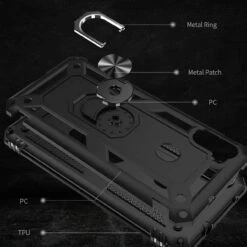 Black Galaxy A11 Shock Proof 360 Rotating Metal Ring Stand Case 10 Black Galaxy A11 Shock Proof 360 Rotating Metal Ring Stand Case -Cheap NewCase Store galaxy a11 metal ring kickstand case black 5 47520.1636938393