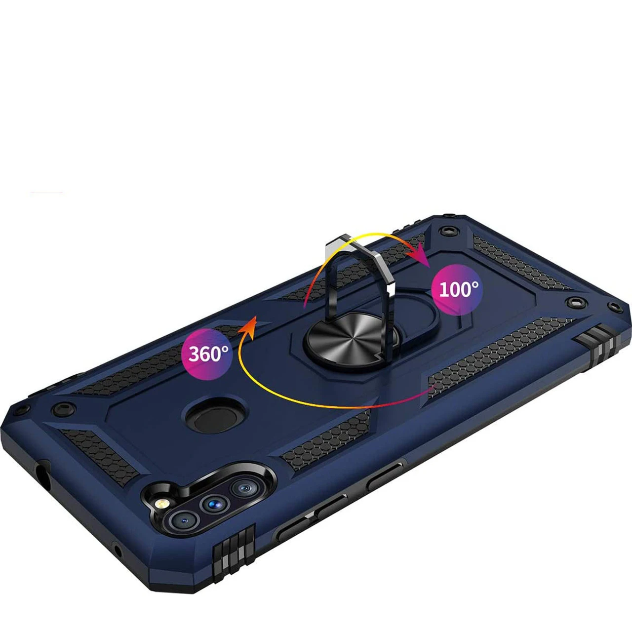 Navy Heavy Duty 360 Rotating Metal Ring Stand Case For Galaxy A11 2 Navy Heavy Duty 360 Rotating Metal Ring Stand Case For Galaxy A11 - Image 2