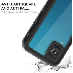 Black Waterproof Shockproof Dirtproof Defender Case For Galaxy A12 -Cheap NewCase Store galaxy a12 waterproof case black 5 09213.1689224350