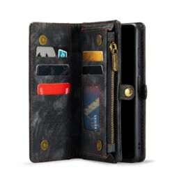 Black Multi-Functional Wallet Detachable Magnetic Case For Galaxy A13 5G