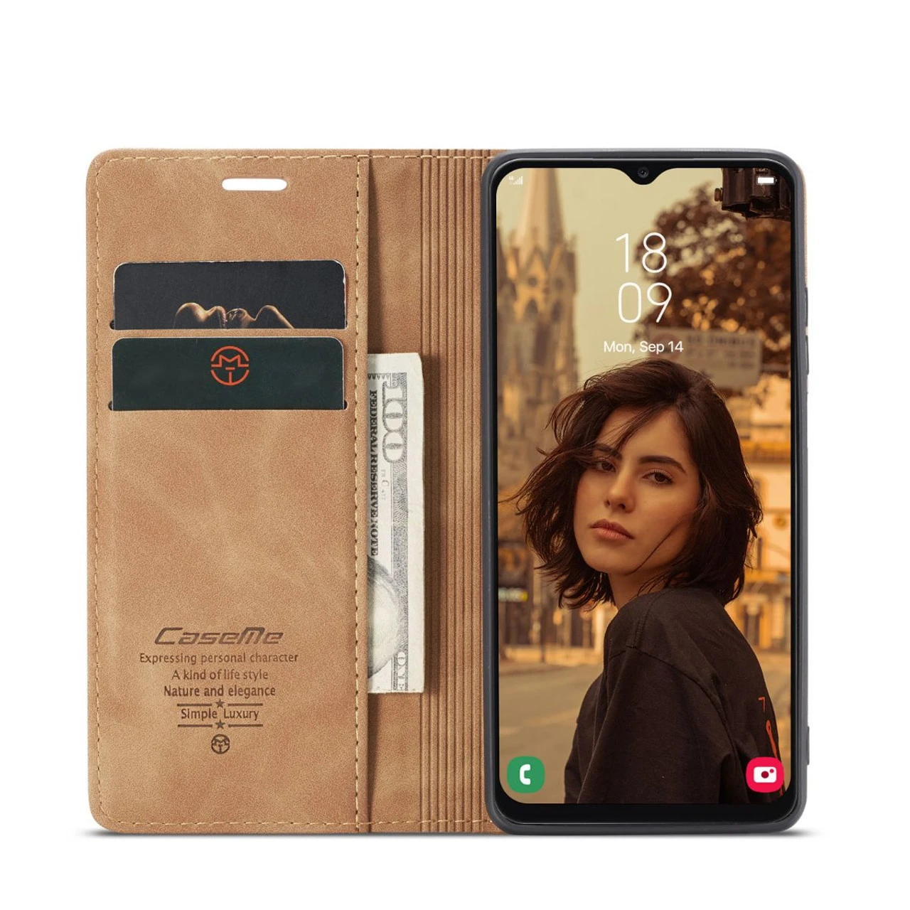 Brown Galaxy A13 CaseMe Slim Quality 2 Card Slot Wallet Case 2 Brown Galaxy A13 CaseMe Slim Quality 2 Card Slot Wallet Case - Image 2