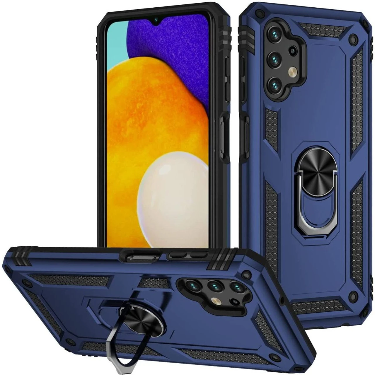 Navy Galaxy A13 360 Rotating Ring Shock Proof Case 8 Navy Galaxy A13 360 Rotating Ring Shock Proof Case - Image 8