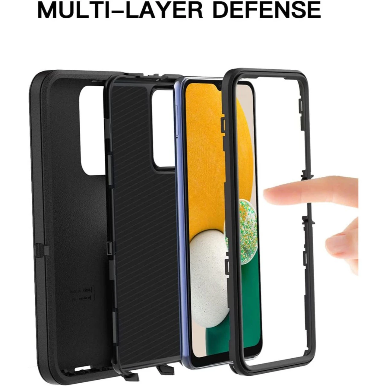 Black Galaxy A13 5G Tradies Military Defender Heavy Duty Case 2 Black Galaxy A13 5G Tradies Military Defender Heavy Duty Case - Image 2