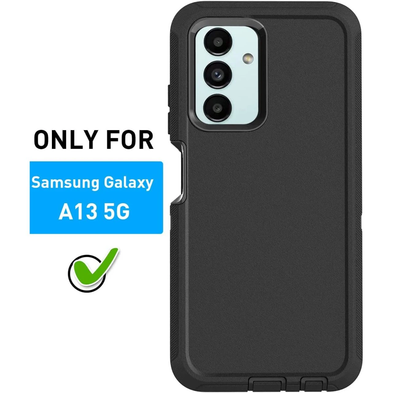 Black Galaxy A13 5G Tradies Military Defender Heavy Duty Case 3 Black Galaxy A13 5G Tradies Military Defender Heavy Duty Case - Image 3