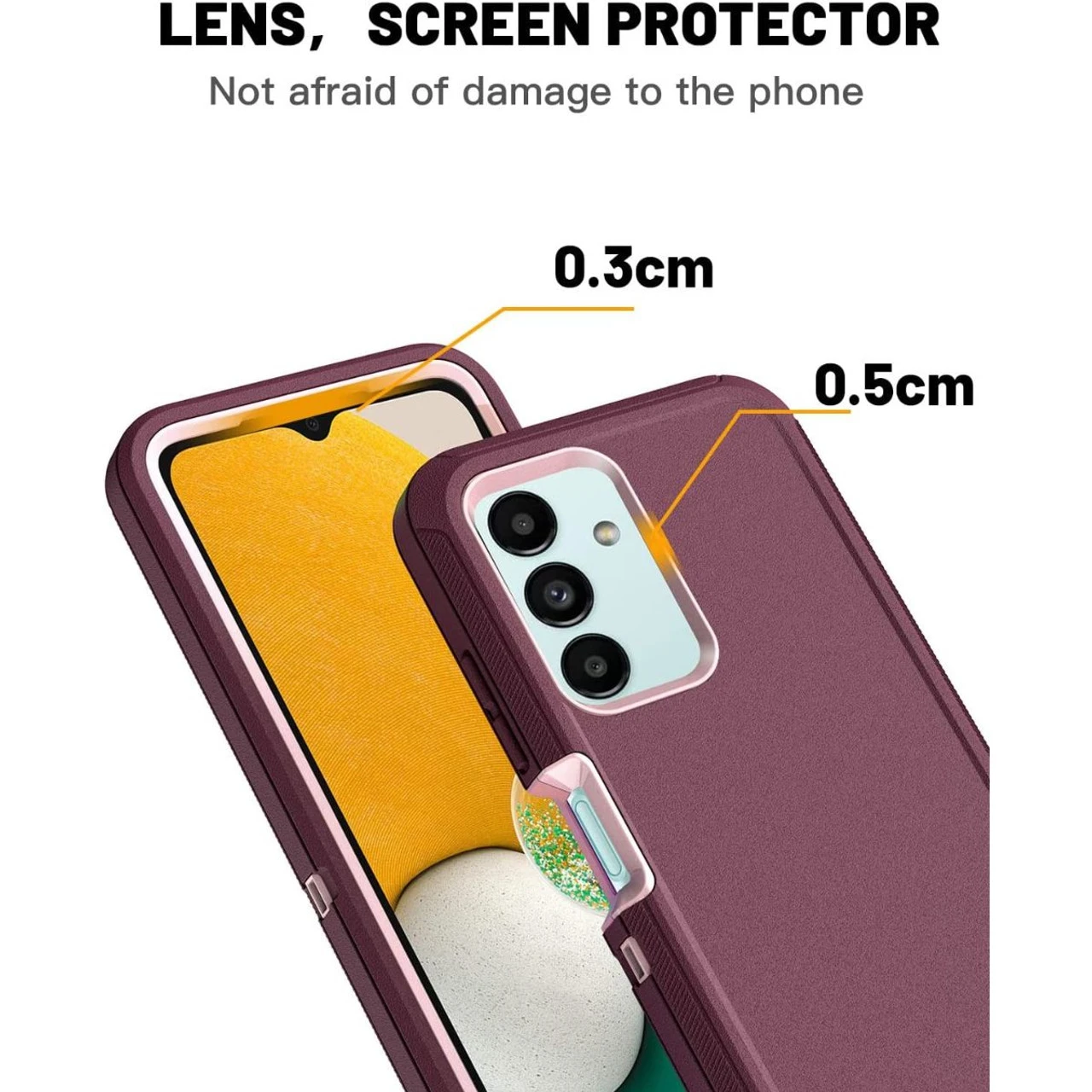 Purple Galaxy A13 Rugged Shock / Drop Protection Defender Case 3 Purple Galaxy A13 Rugged Shock / Drop Protection Defender Case - Image 3