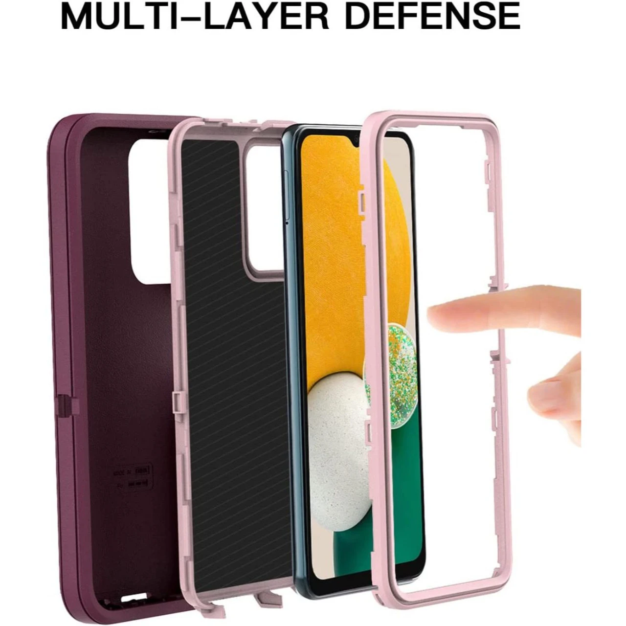 Purple Galaxy A13 Rugged Shock / Drop Protection Defender Case 5 Purple Galaxy A13 Rugged Shock / Drop Protection Defender Case - Image 5