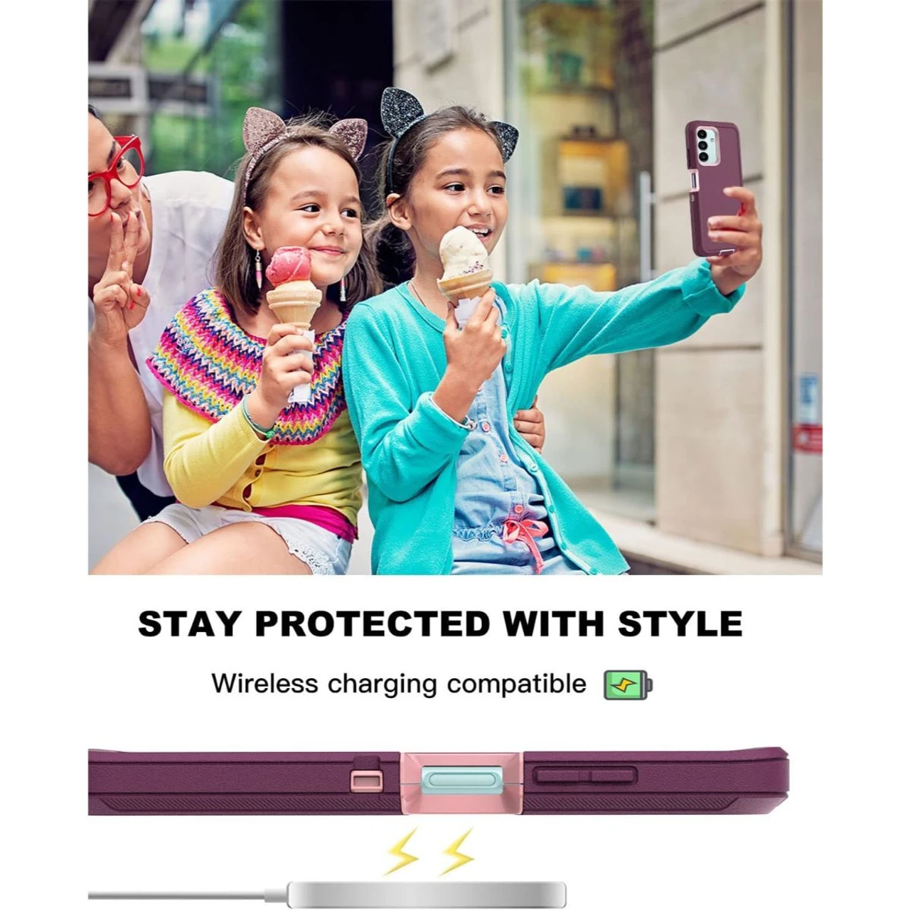 Purple Galaxy A13 Rugged Shock / Drop Protection Defender Case 7 Purple Galaxy A13 Rugged Shock / Drop Protection Defender Case - Image 7