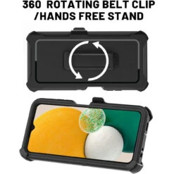 Black Tradies Military Defender Belt Clip Case For Galaxy A13 5G