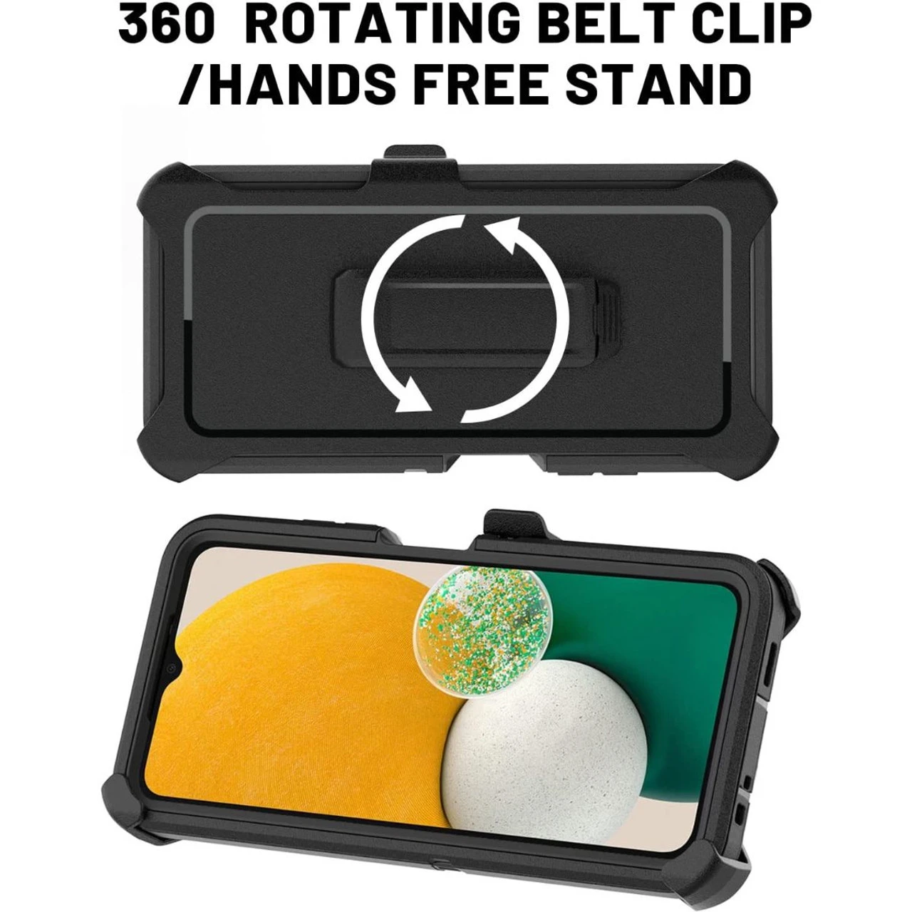 Black Tradies Military Defender Belt Clip Case For Galaxy A13 5G 1 Black Tradies Military Defender Belt Clip Case For Galaxy A13 5G