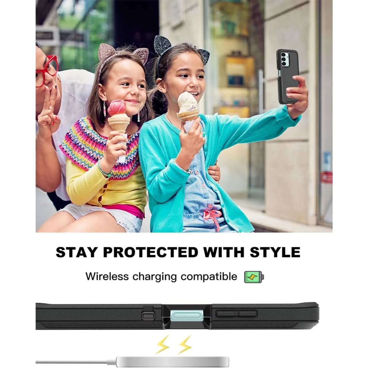 Black Tradies Military Defender Belt Clip Case For Galaxy A13 5G 2 Black Tradies Military Defender Belt Clip Case For Galaxy A13 5G - Image 2