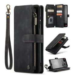 Black CaseMe C30 Wallet Case With Zipper Folio & Wrist Strap For Galaxy A14 5G -Cheap NewCase Store galaxy a14 5g caseme multifunctional wallet black 3 17647.1692849498